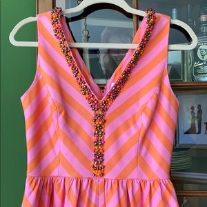 Lilly Pulitzer Orange and Pink Chevron Dress